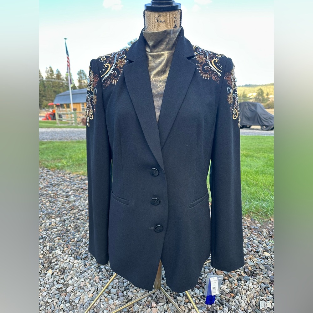Ladies 10 Peter Nygard Black Blazer Halter Dress Showmanship Jacket